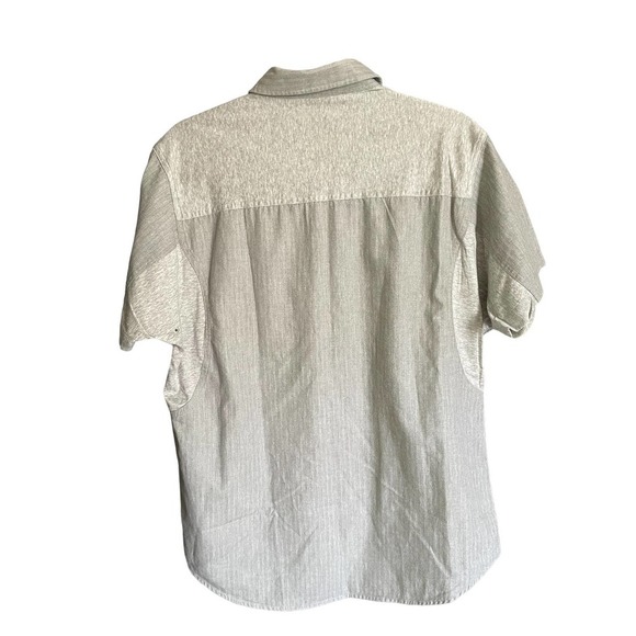 Quinn Mens Regular Fit Button-Up Shirt Short Sleeve Collared Size L Gray - Picture 5 of 9